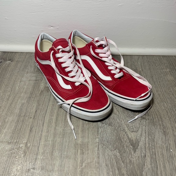 vans old skool marshmallow red stripe